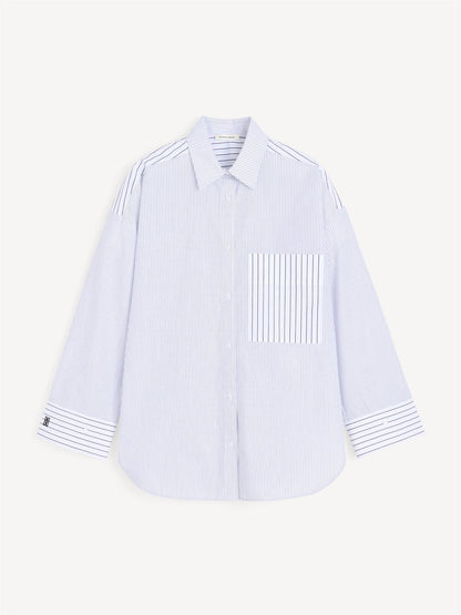 DERRIS COTTON SHIRT BLACK WHITE MIX