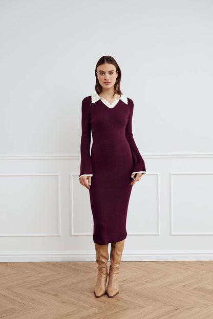 LIVVY KNIT DRESS WINE SUGAR