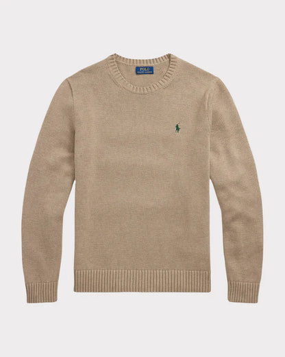RIBBED CREWNECK SWEATER BRONZED MELANGE