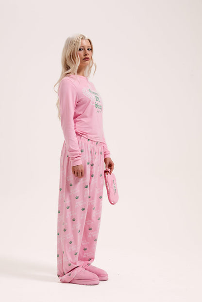QUEEN OF SLEEP LS PYJAMA SET ROSA
