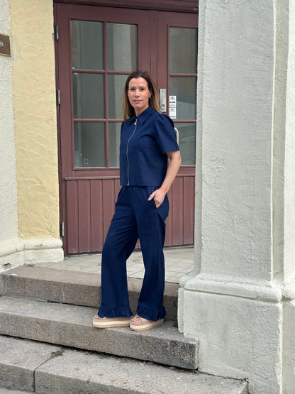 MILA SKJORTE LIN NAVY