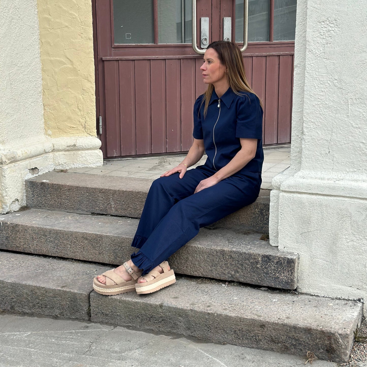 MILA SKJORTE LIN NAVY