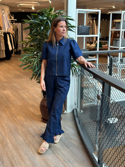 MILA SKJORTE LIN NAVY
