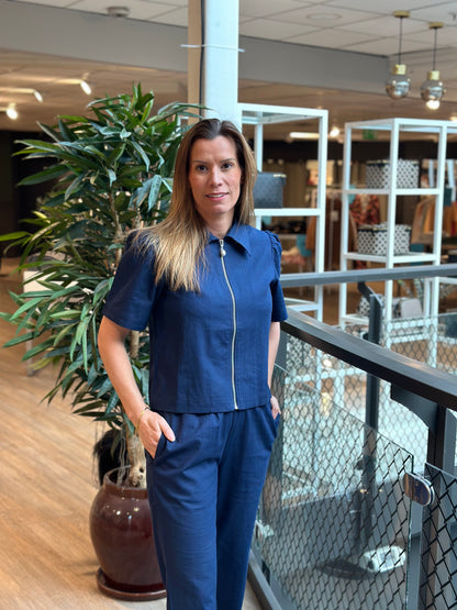 MILA SKJORTE LIN NAVY