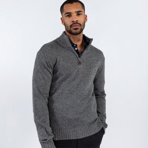 LEONARDO ZIP NECK GRÅ