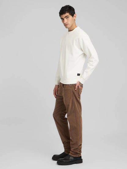 GROVER STRAIGHT-FIT CORDUROY TROUSERS BISCUIT
