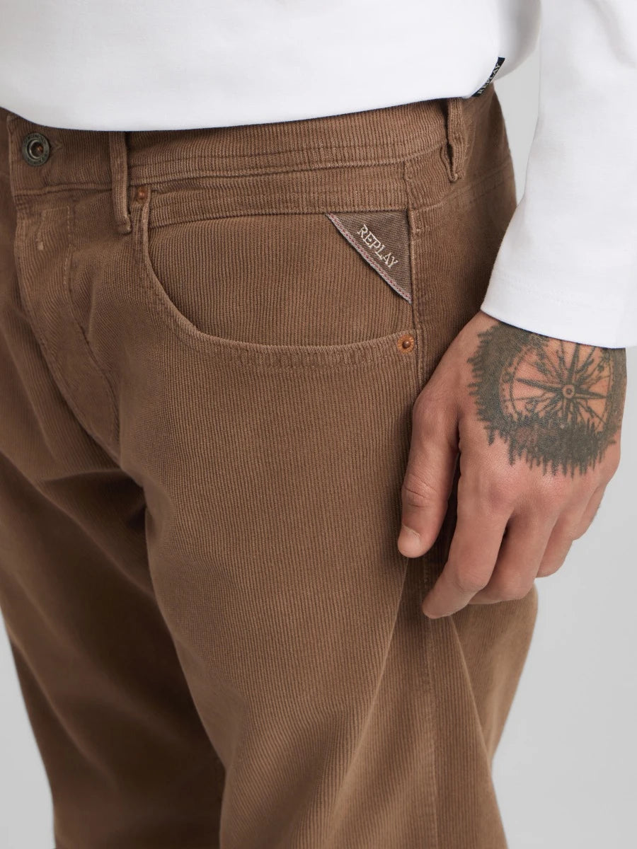 GROVER STRAIGHT-FIT CORDUROY TROUSERS BISCUIT