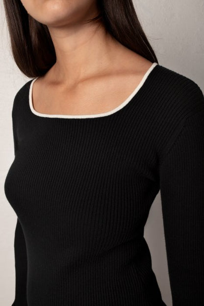 MARTHA RIBBED DRESS BLACK