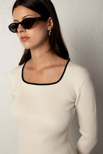 MARTHA RIBBED DRESS OFF WHITE
