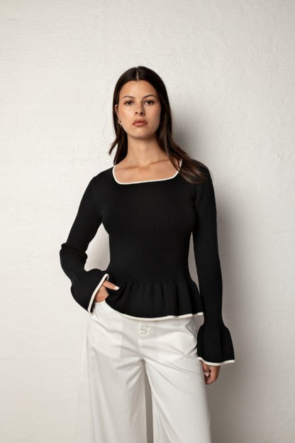 MARTHA RIBBED SWEATER BLACK