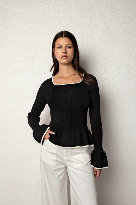 MARTHA RIBBED SWEATER BLACK