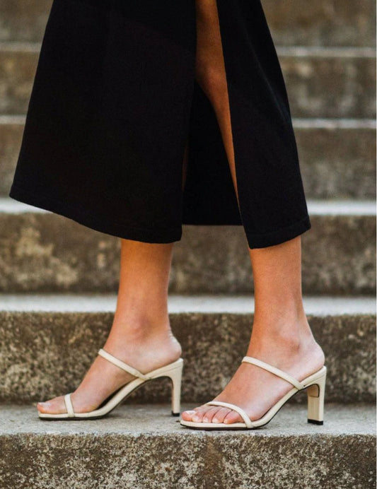 Cannes Stone Grey Leather Sandals