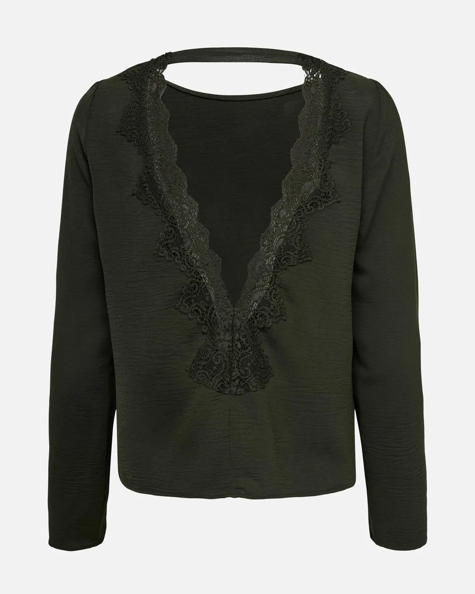 METTE LACE TOPP ÅPEN RYGG GRØNN