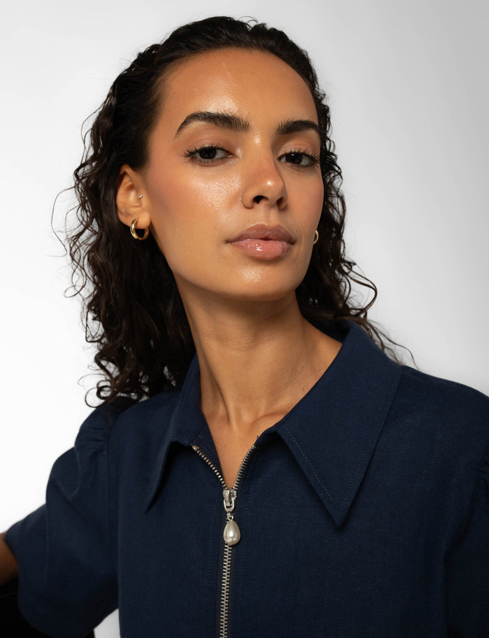 MILA SKJORTE LIN NAVY