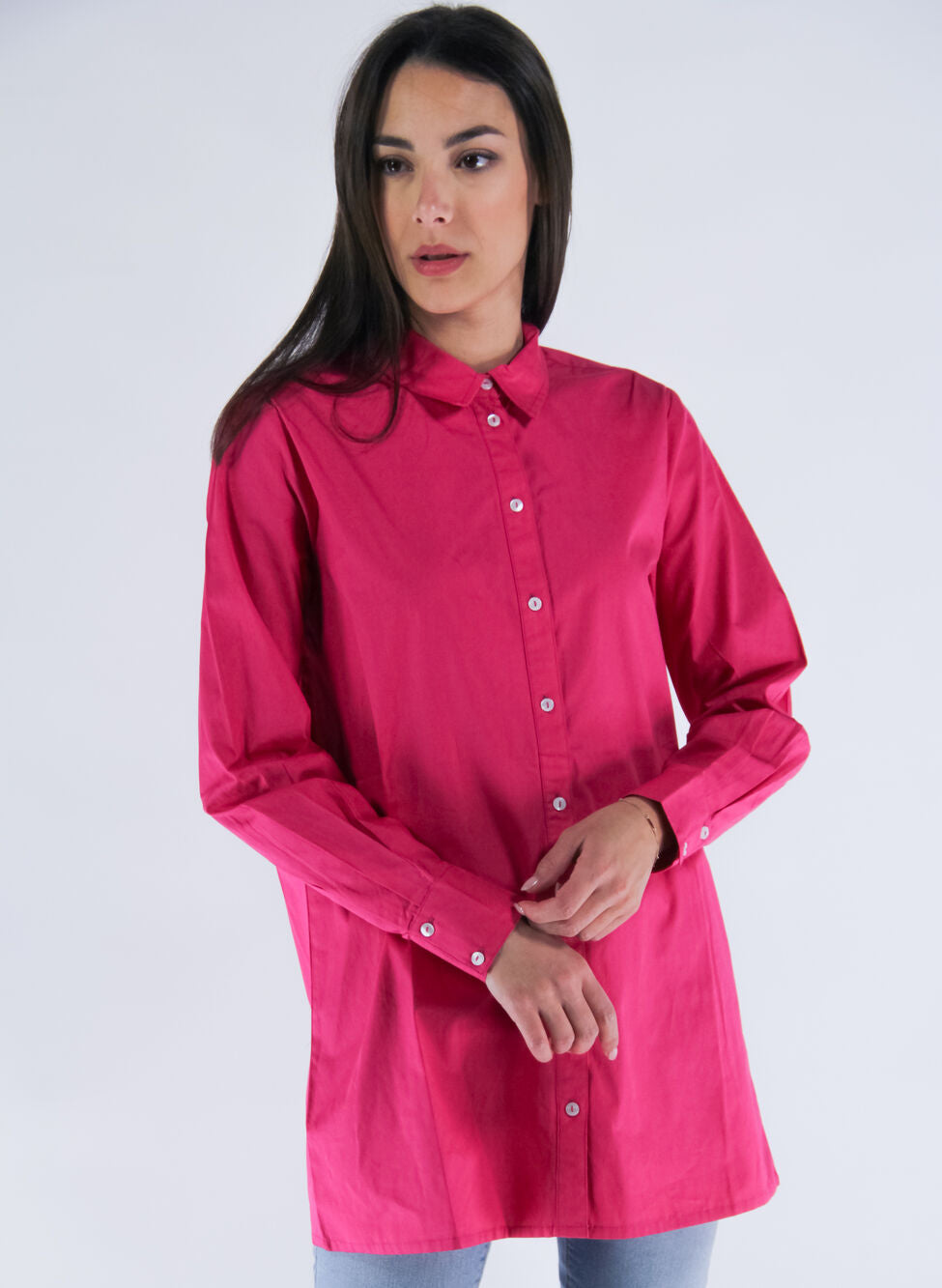 CURLY LANG SKJORTE ROSA