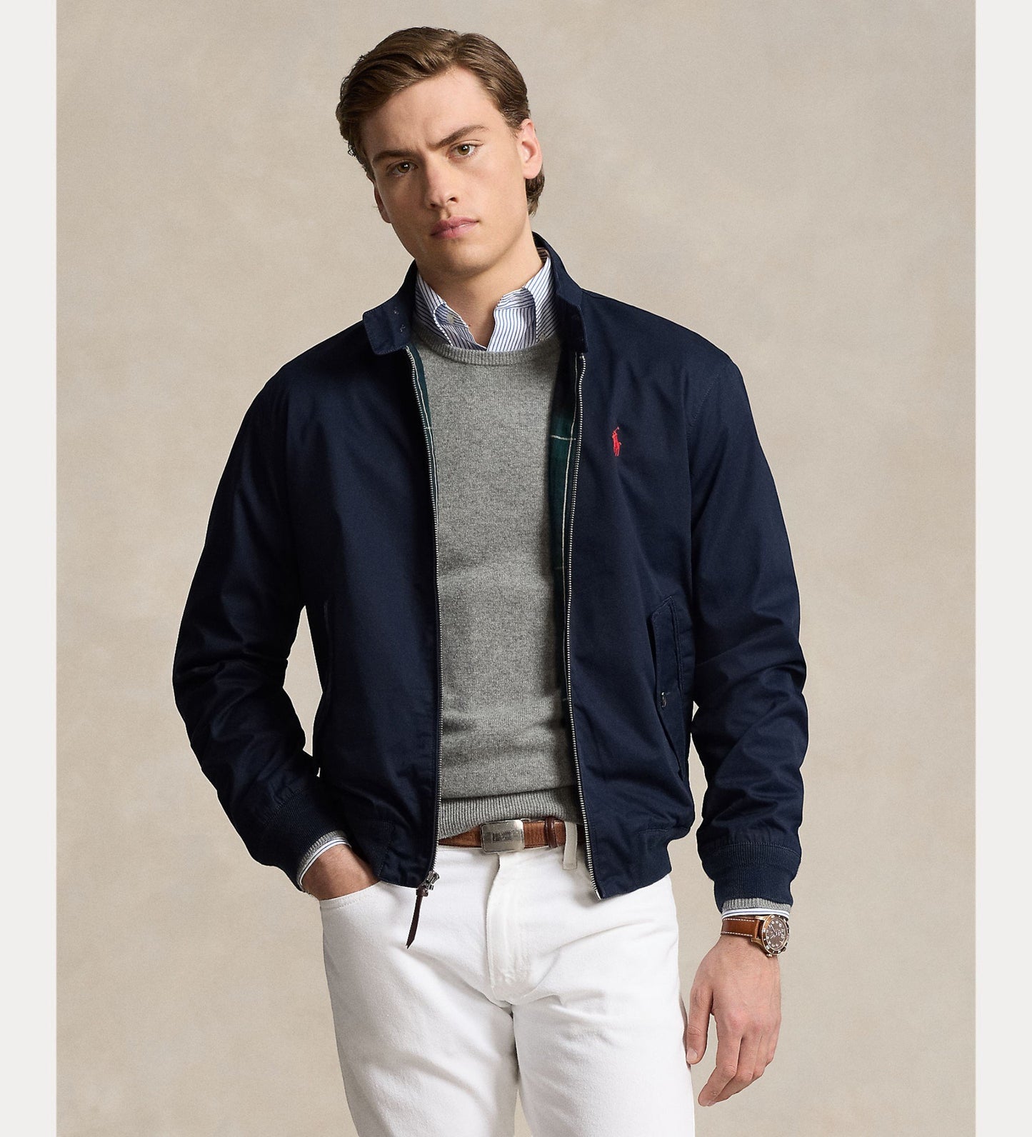 BEDFORD TWILL BOMBER JACKET NAVY