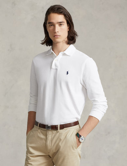 CUSTOM SLIM FIT MESH POLO SHIRT WHITE