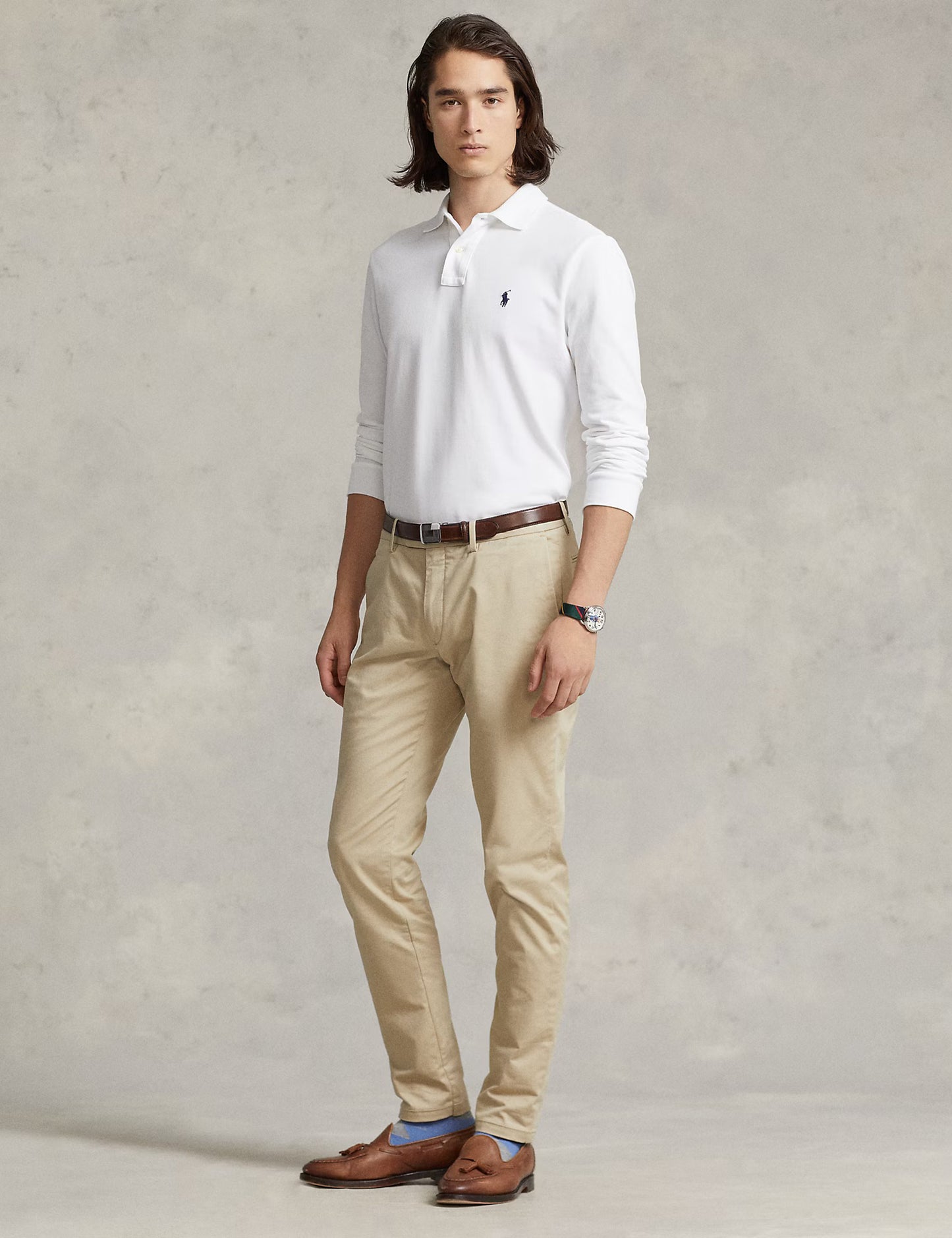 CUSTOM SLIM FIT MESH POLO SHIRT WHITE