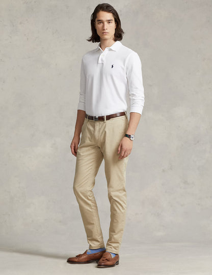 CUSTOM SLIM FIT MESH POLO SHIRT WHITE