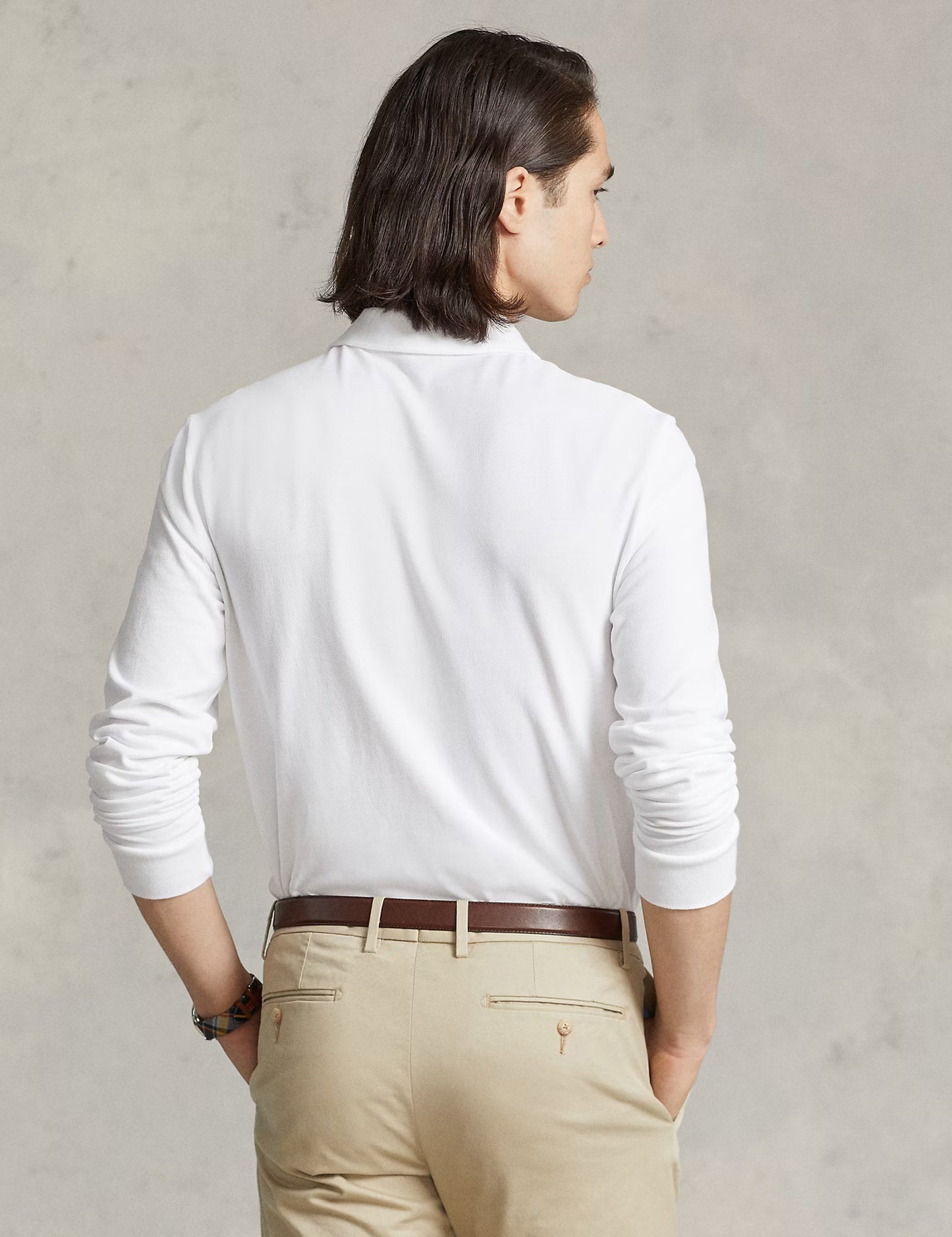 CUSTOM SLIM FIT MESH POLO SHIRT WHITE