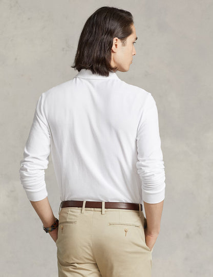 CUSTOM SLIM FIT MESH POLO SHIRT WHITE