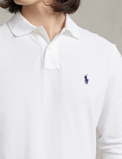CUSTOM SLIM FIT MESH POLO SHIRT WHITE