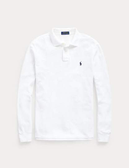 CUSTOM SLIM FIT MESH POLO SHIRT WHITE