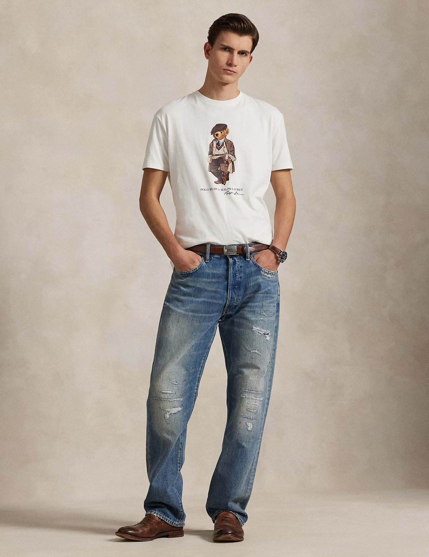 POLO BEAR JERSEY T-SHIRT DECKWASH WHITE