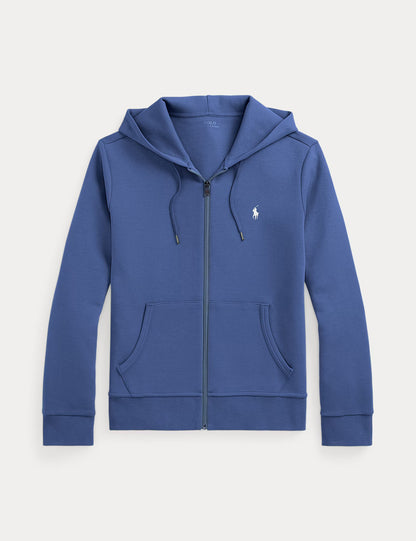 DOUBLE-KNIT FULL-ZIP HOODIE EARTH BLUE