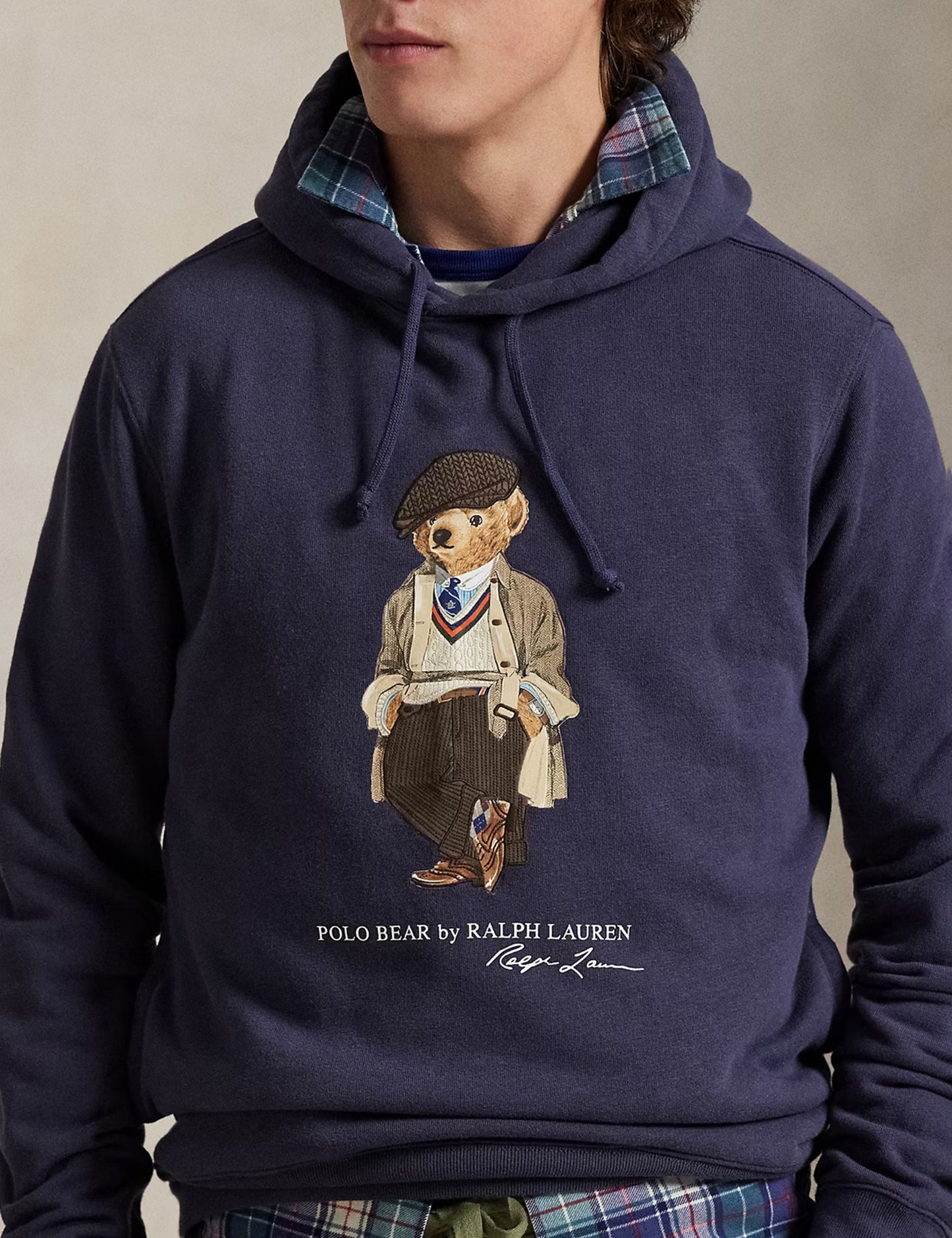 POLO BEAR FLEECE HOODIE FADED BLUE