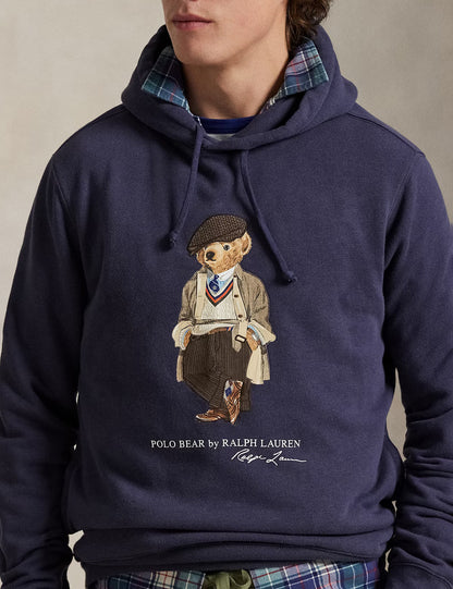POLO BEAR FLEECE HOODIE FADED BLUE