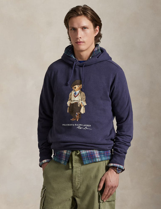 POLO BEAR FLEECE HOODIE FADED BLUE