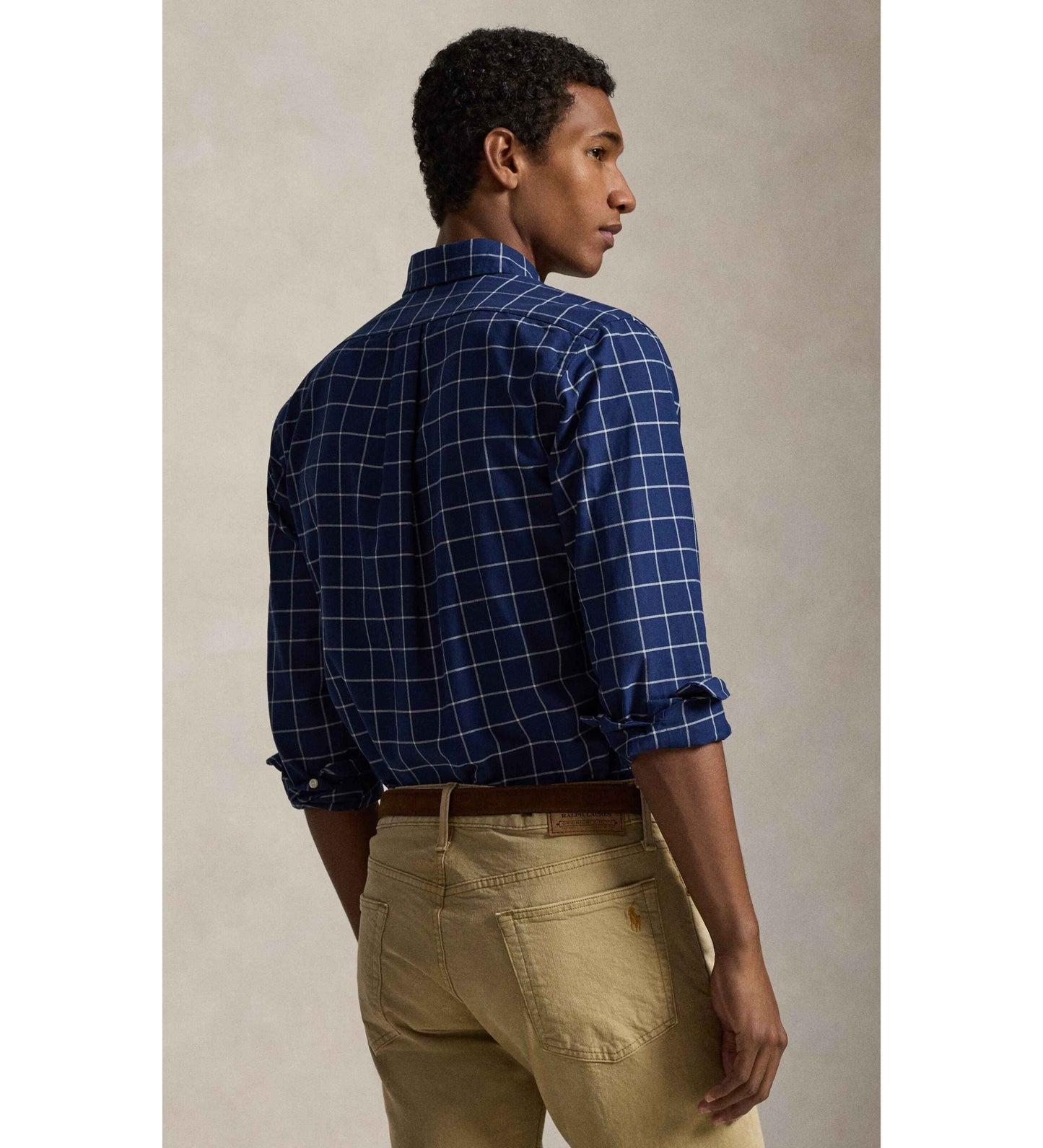 CUSTOM FIT OXFORD SHIRT NAVY CHECK