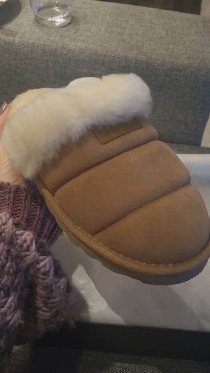 MIRA SLIPPERS SHEARLING CHESTNUT