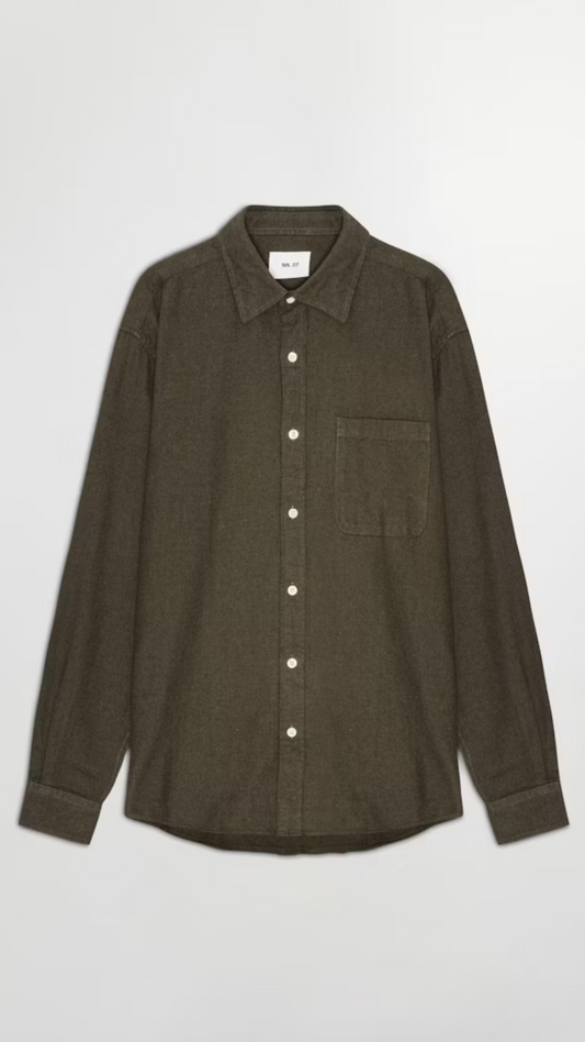 DEON 5465 FLANNEL SHIRT DARK ARMY