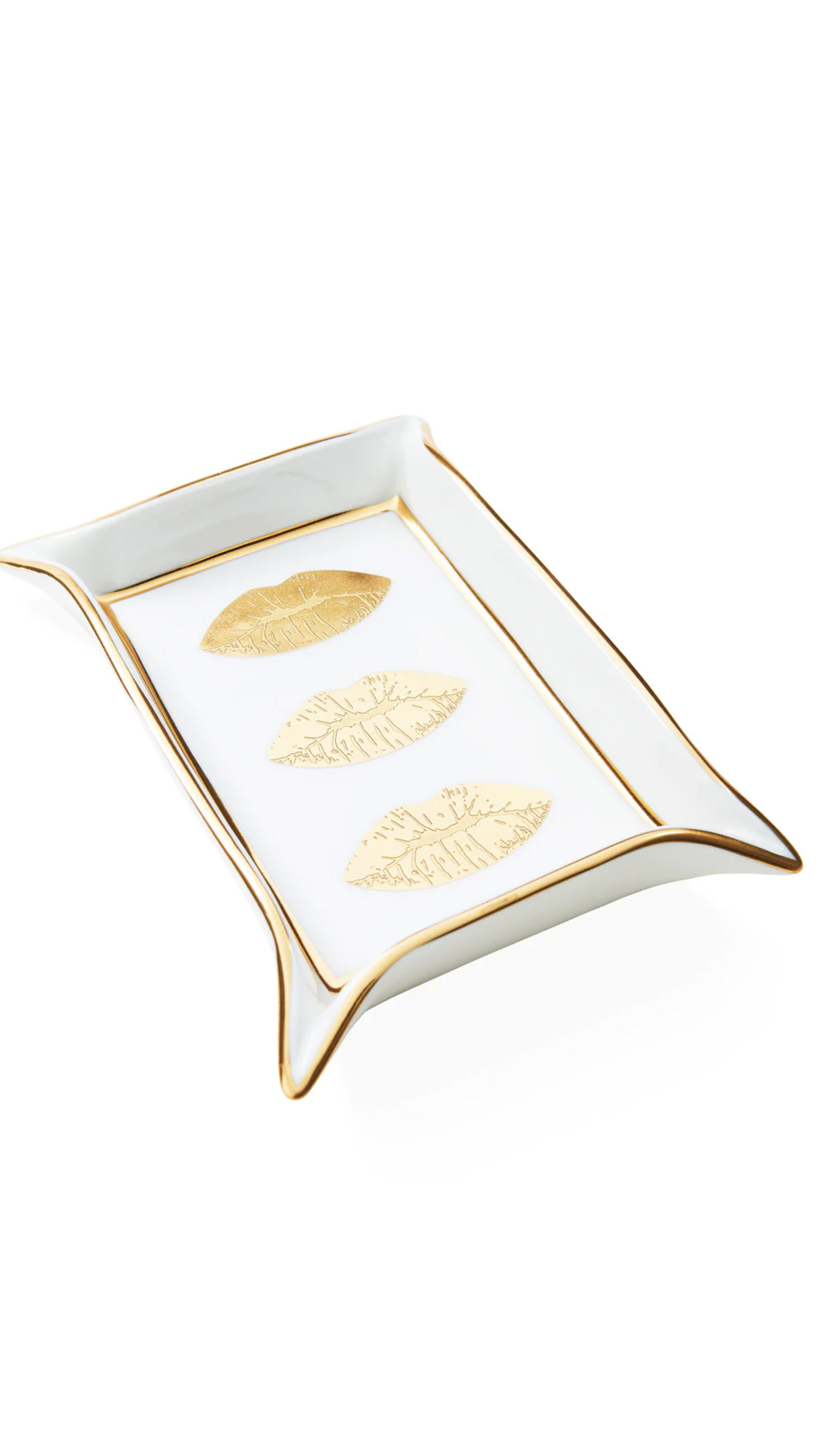LIPS VALET TRAY WHITE/GOLD