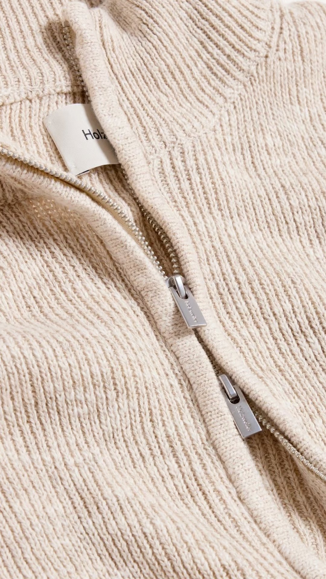 ATLANTIC ZIP CARDIGAN SAND MIX