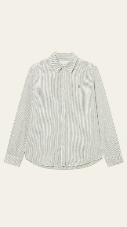 KRISTIAN LINEN B.D. SHIRT LIGHT IVORY/LICHEN GREEN