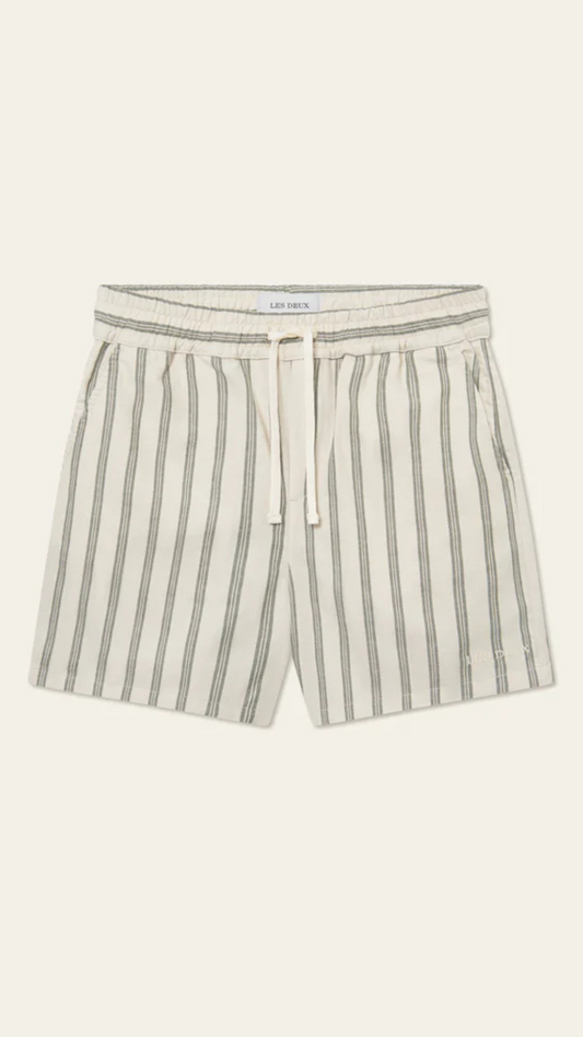 LAWSON STRIPE SHORTS IVORY/CHIVE GREEN