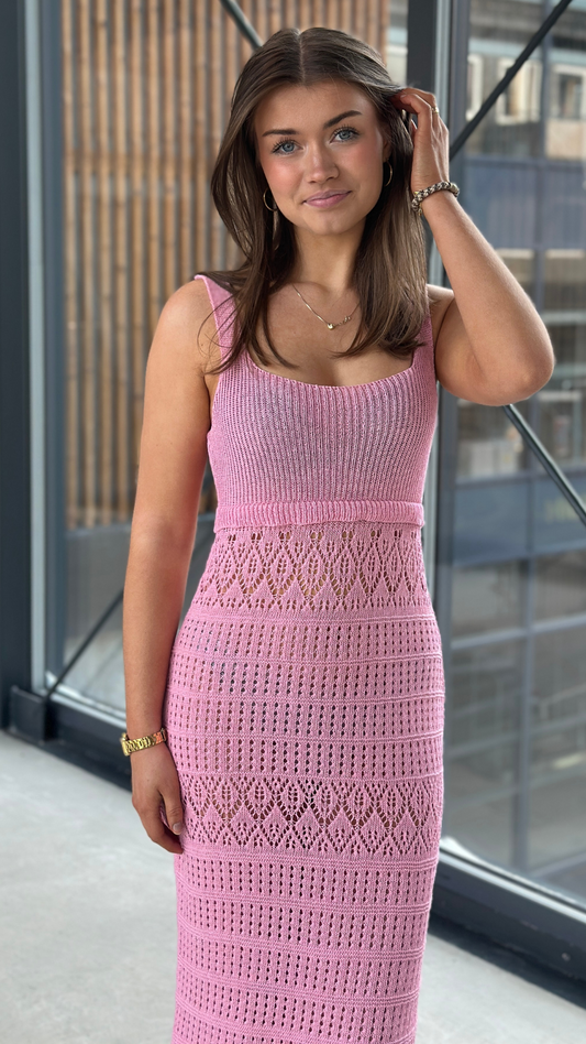 LACEY KNIT DRESS PINK