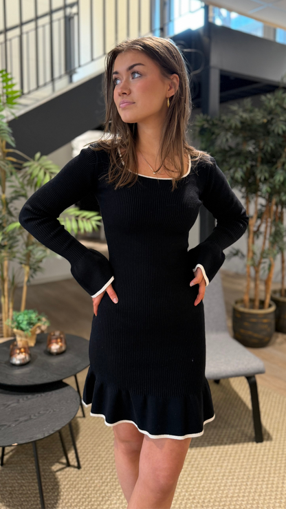 MARTHA RIBBED DRESS BLACK