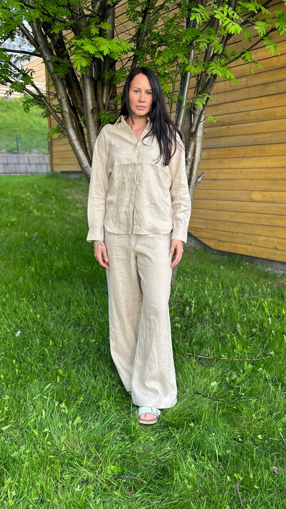 ALANA LINEN PANT BEIGE