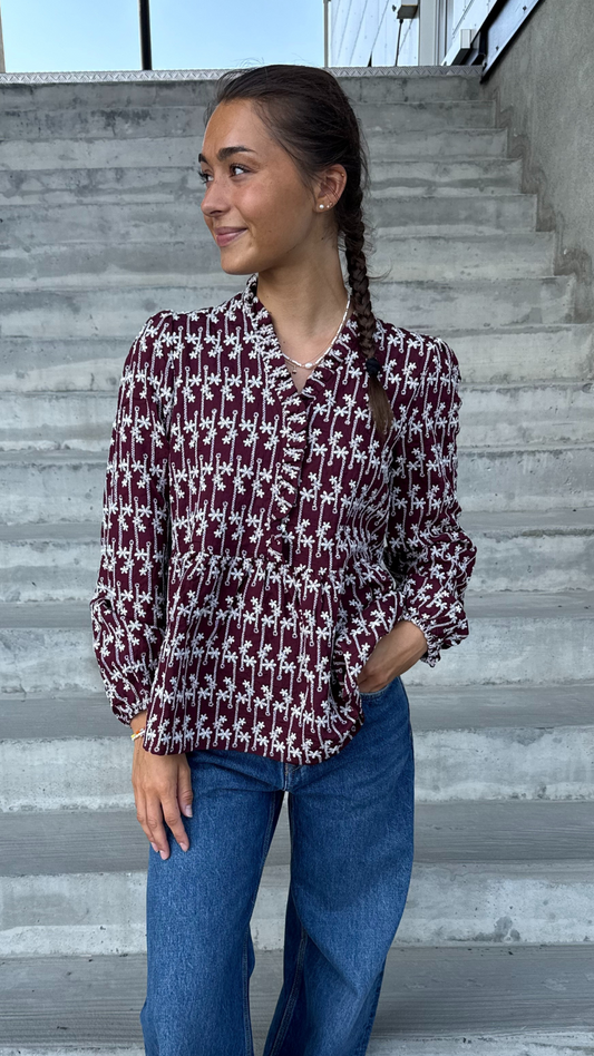 MATTI BLOUSE DUSTY MAHOGANY