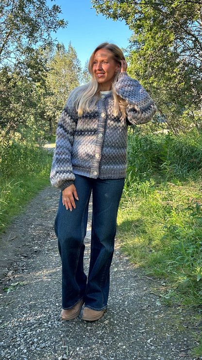 KAE KNIT CARDIGAN LIGHT GREY MIX