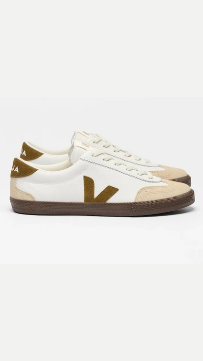 M. VOLLEY LEATHER SNEAKERS WHITE TENT BARK