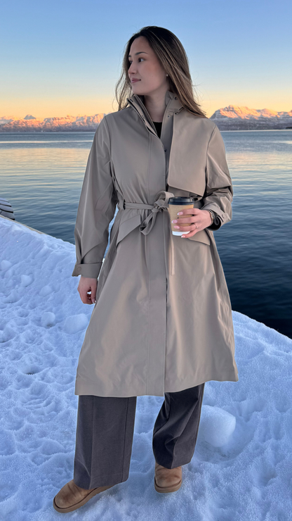 SUVA HARDSHELL TRENCH COAT BEIGE