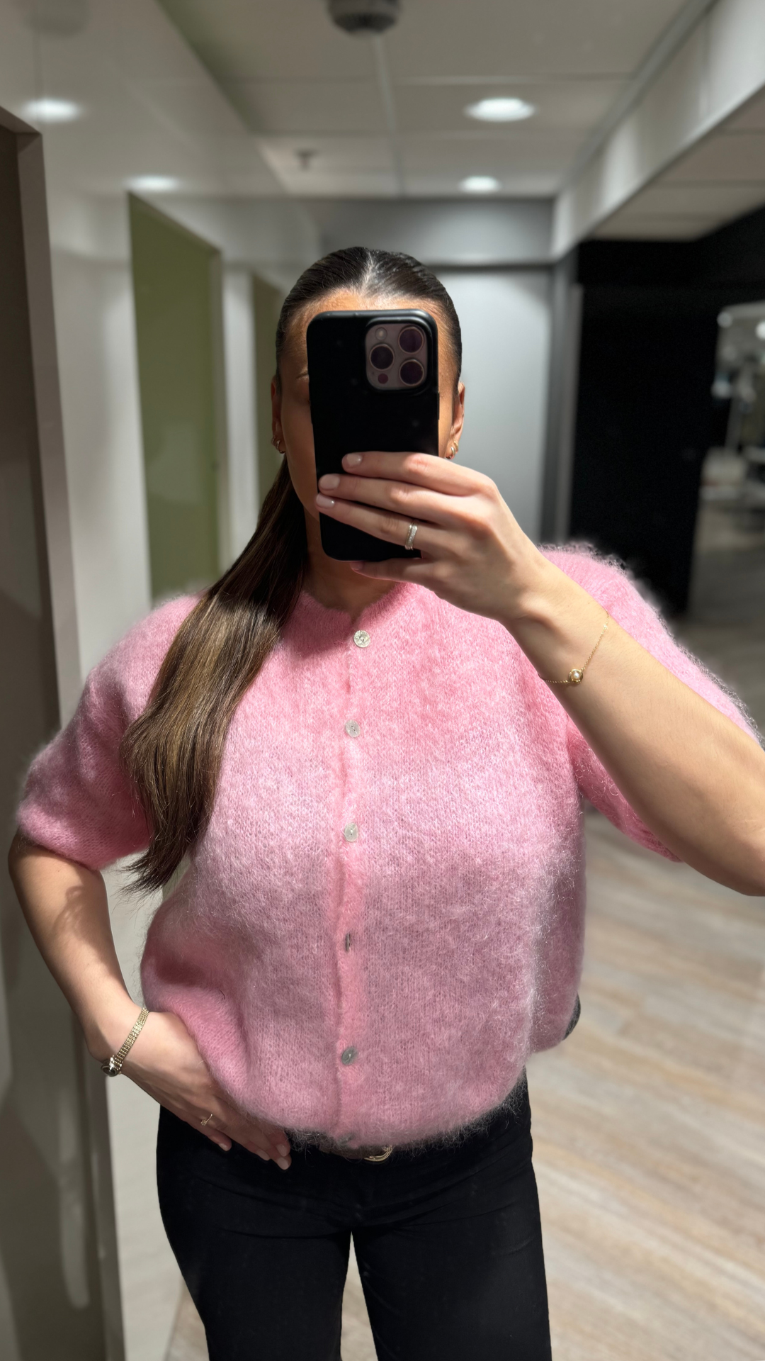 N-LORELL KNIT CARDIGAN BABY PINK