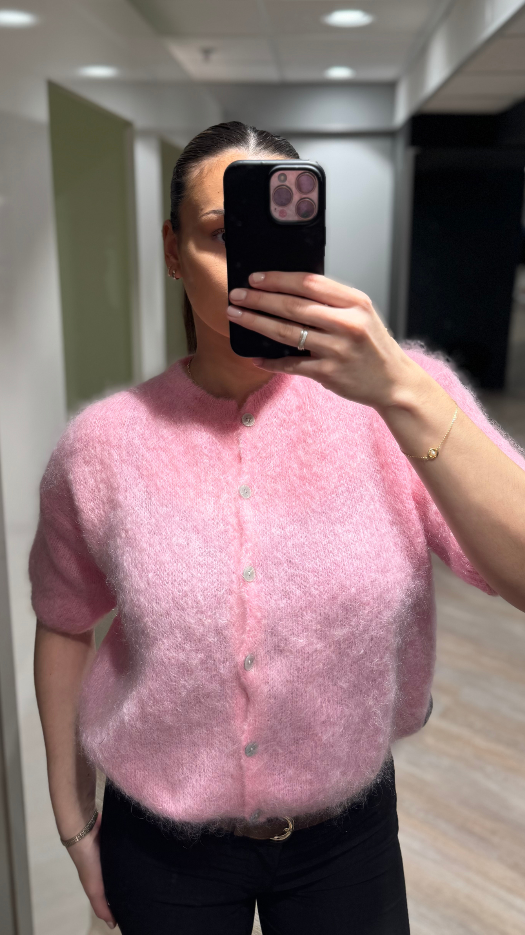 N-LORELL KNIT CARDIGAN BABY PINK