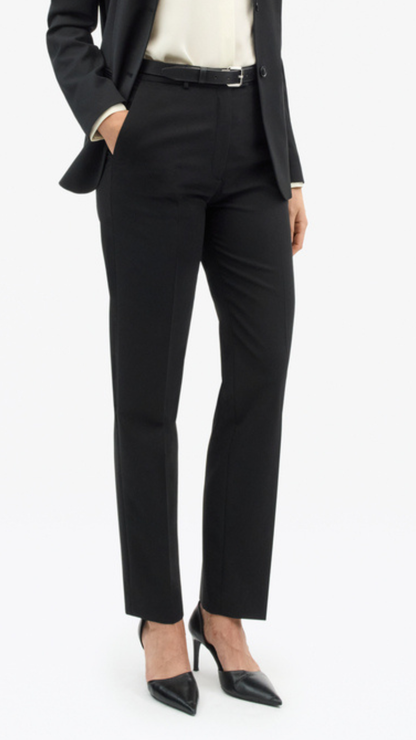 ELLER SLIM STRAIGHT TROUSERS BLACK