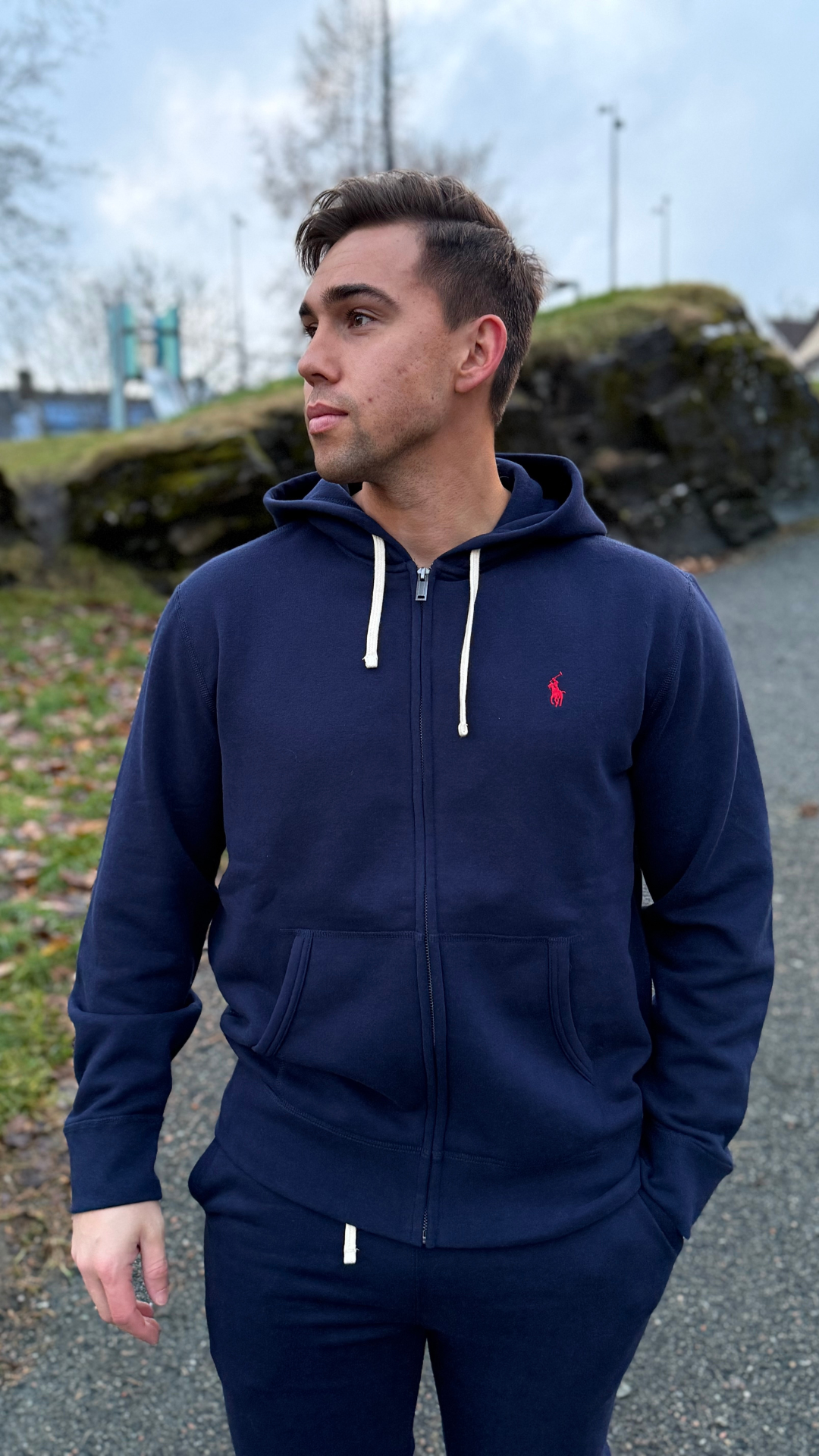 The RL Fleece Hoodie Cruise Navy